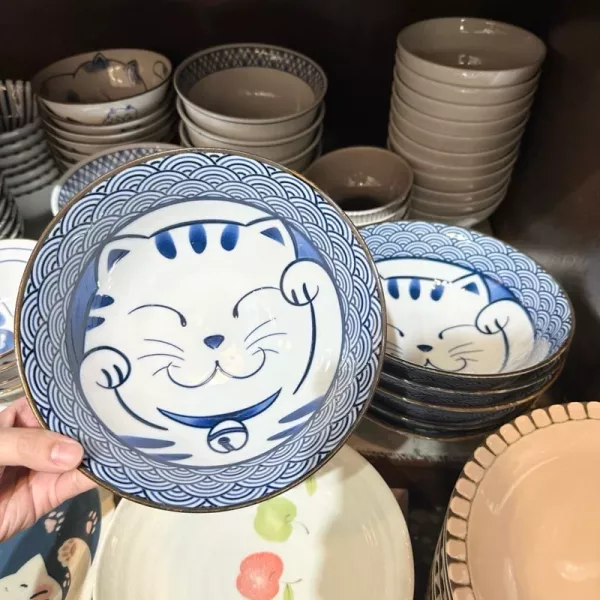 日本製 / 海浪招財貓咪大碗公 