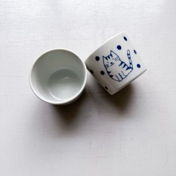 日本製/ 三隻貓咪豬口杯 