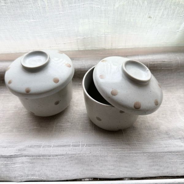 日本製/ 水玉點點茶碗蒸 