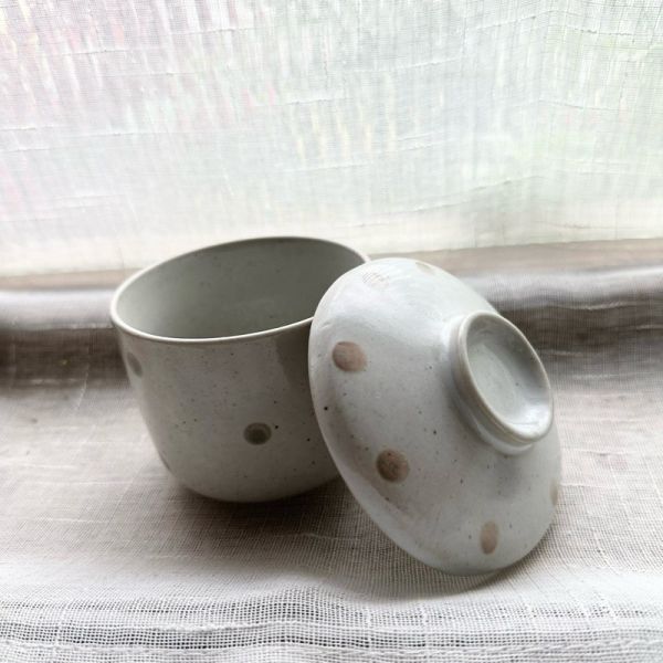 日本製/ 水玉點點茶碗蒸 