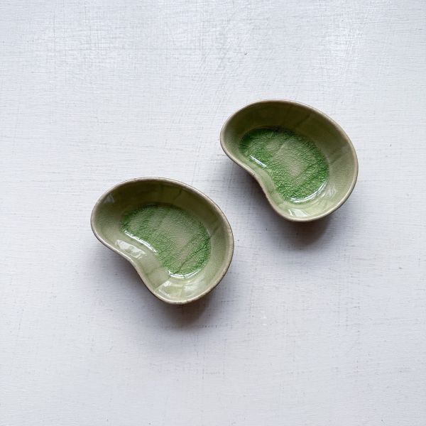 日本製/豌豆冰裂紋醬料碟 