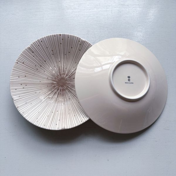 日本製/風花米釉十草大盤子24.7cm 