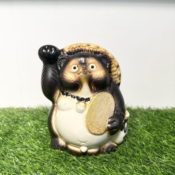 日本製/ 信樂燒舉手招財狸貓16cm 