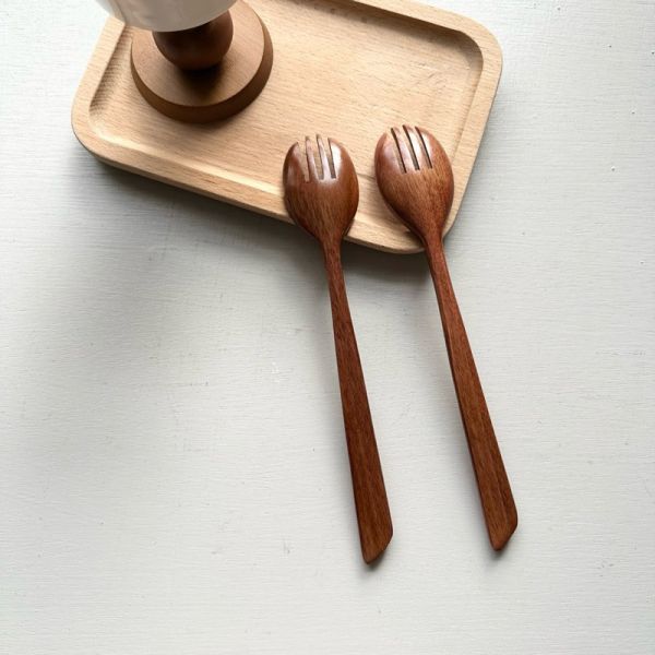 實木叉勺兩用餐具 