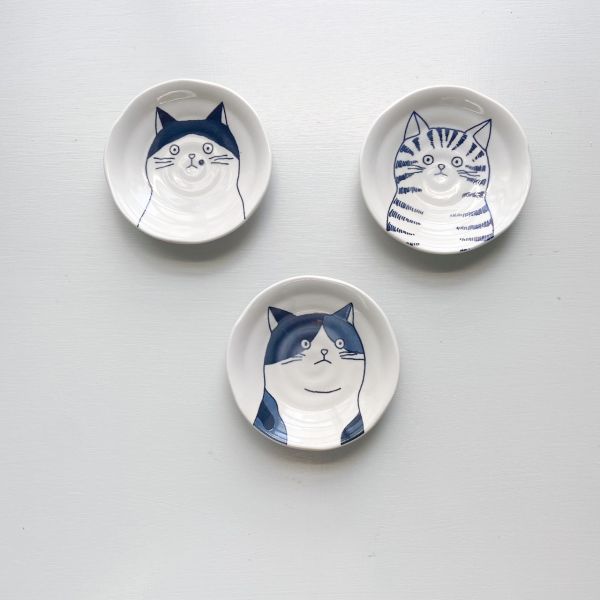 日本製/ 淡定貓咪小碟SHICHITA日本插畫貓咪 醬油碟 