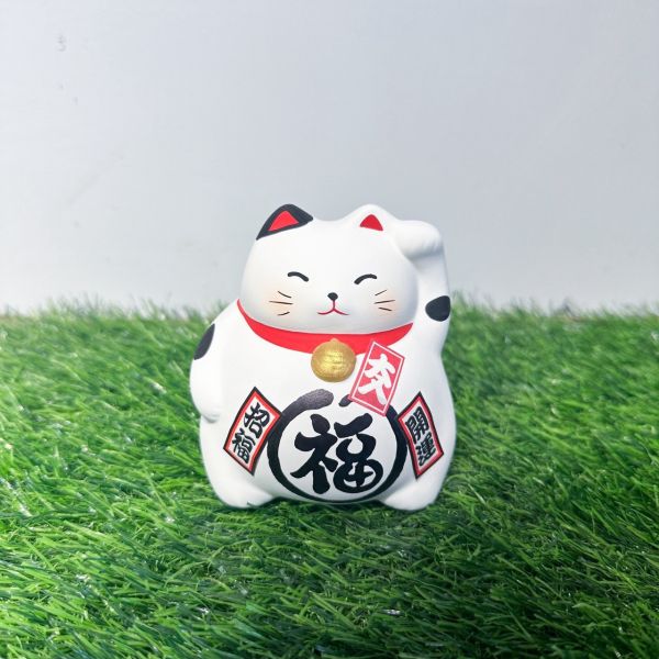 日本製/ 萬古燒小招財貓 