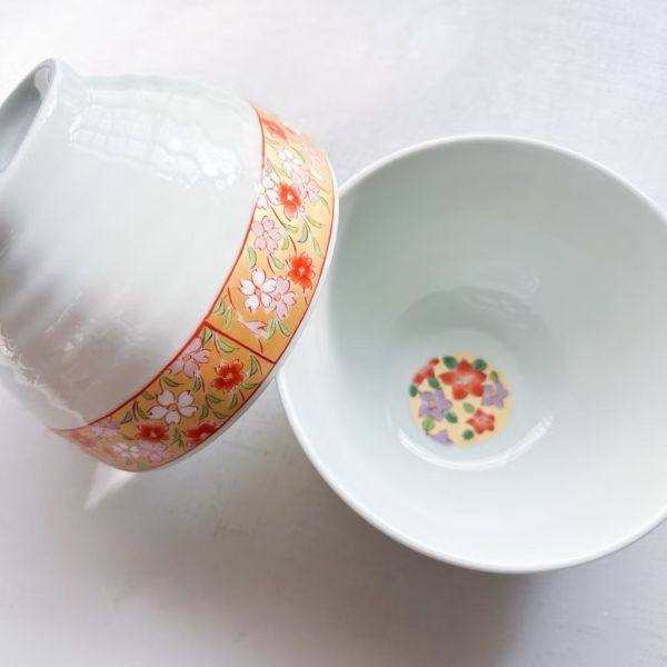 日本製/ 金錦花飯碗 