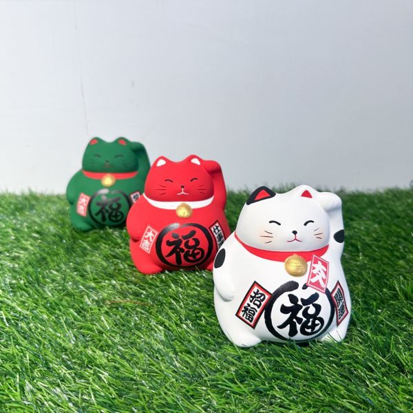 日本製/ 萬古燒小招財貓 