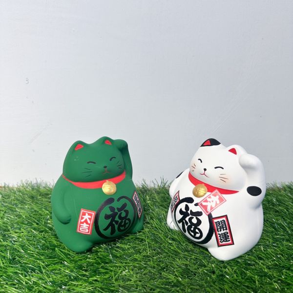 日本製/ 萬古燒小招財貓 