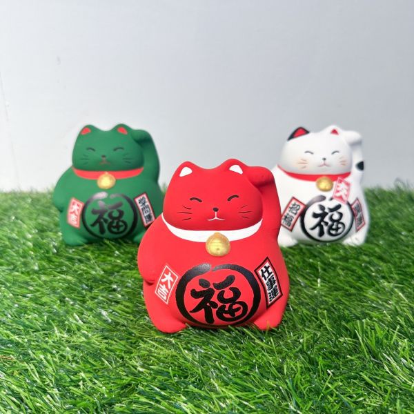 日本製/ 萬古燒小招財貓 
