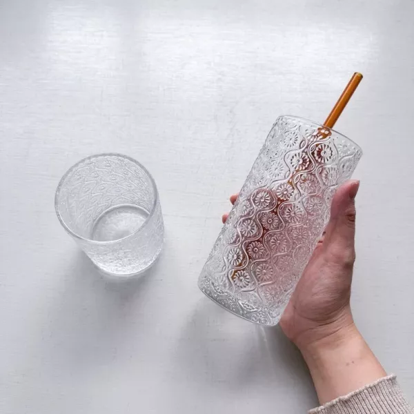 海棠花玻璃杯 