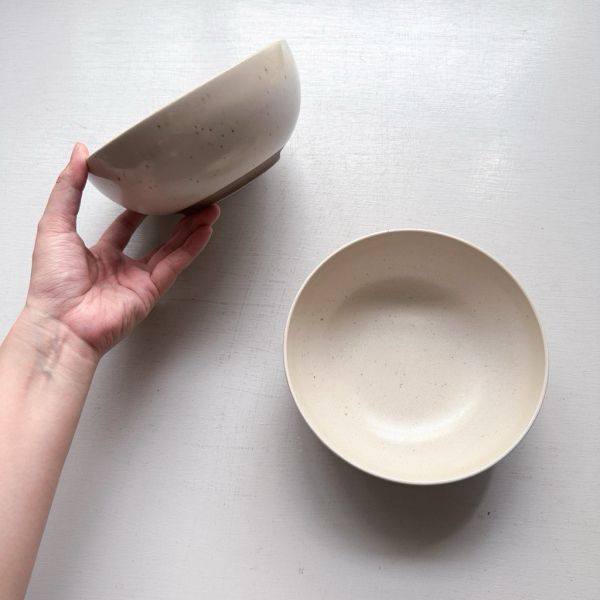 米色麻點六吋缽 
