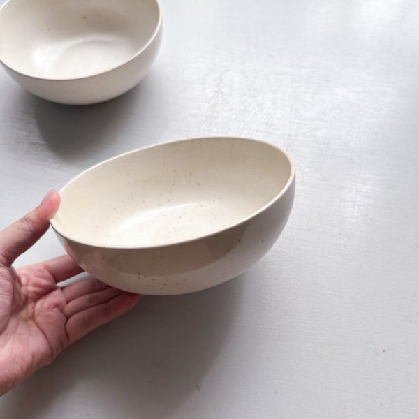 米色麻點六吋缽 