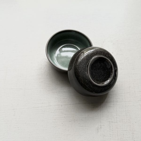 綠釉染小圓缽9cm 