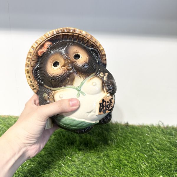 日本製/ 信樂燒開運女生狸貓18cm 