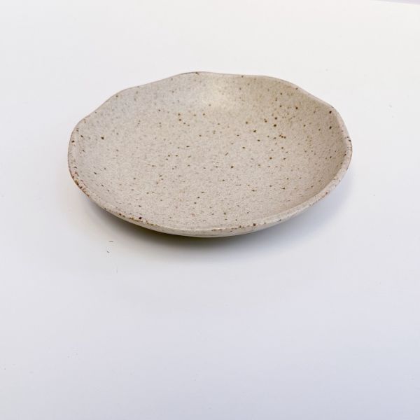 日本製/ 伊賀梨地黃釉皿 