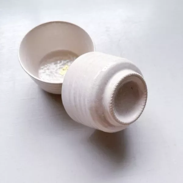 日本製/米白釉抹茶碗 