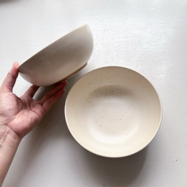 米色麻點六吋缽 