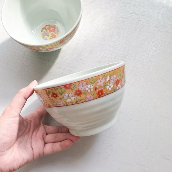 日本製/ 金錦花飯碗 