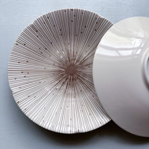 日本製/風花米釉十草大盤子24.7cm 