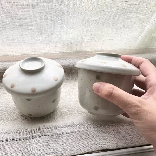 日本製/ 水玉點點茶碗蒸 
