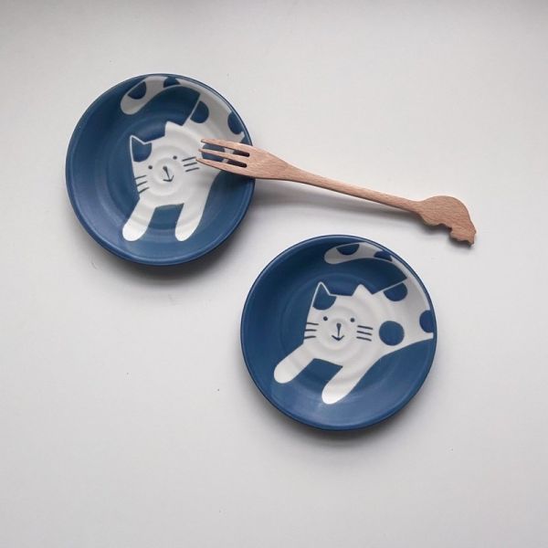 日本製/伸懶腰貓咪蛋糕盤 