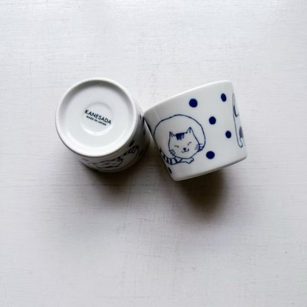 日本製/ 三隻貓咪豬口杯 