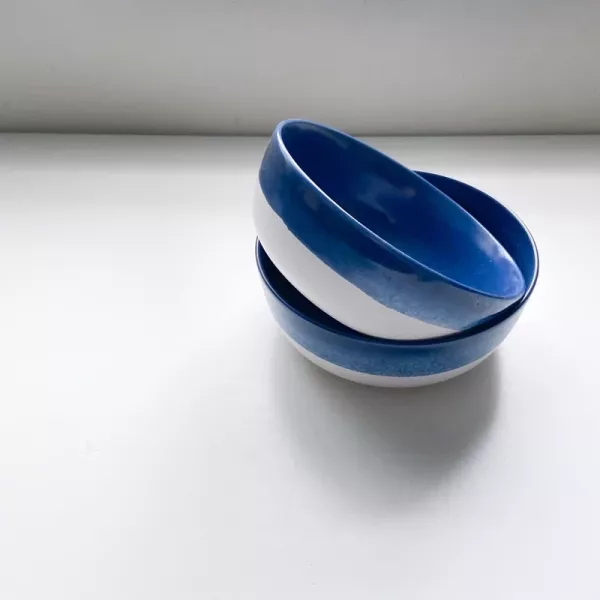 半釉深藍湯碗 