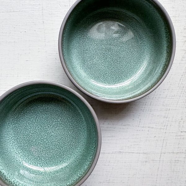 綠釉染小圓缽9cm 