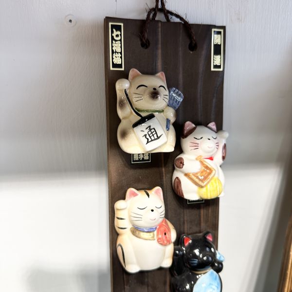 日本製/ 七福招財板附掛飾/狸貓/招財貓 