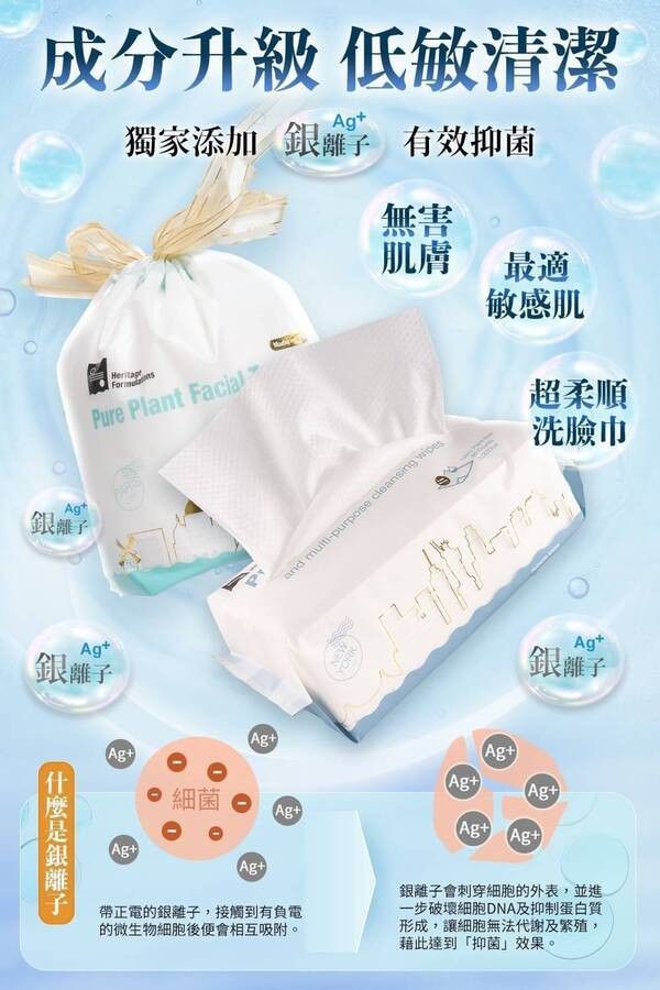 【黑店9481】台灣製100%純棉抽取式洗臉巾（添加抗菌銀離子）3包組 