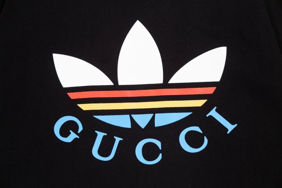 AdidasXGucci 織帶和GG字母交織圖案(黑) 