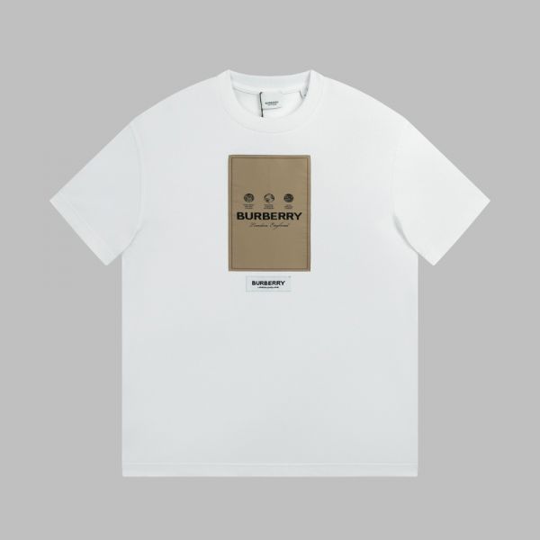 Burberry 標籤貼花寬松棉質 T 恤衫(黑)Burberry 標籤貼花寬松棉質 T 恤衫(白) 