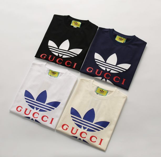 Adidas x Gucci logo短袖三葉草(白) 