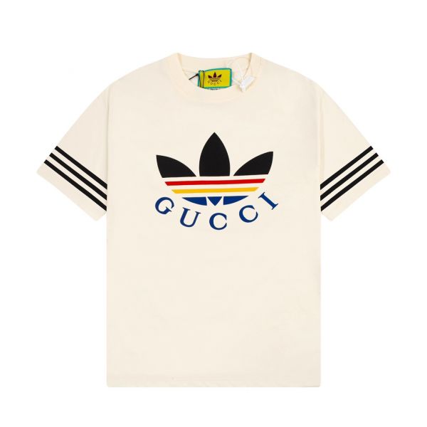 AdidasXGucci 織帶和GG字母交織圖案(白) 