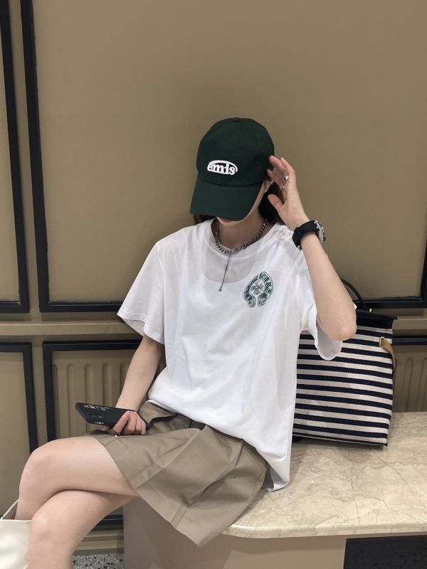 Chrome hearts CH克羅心前後黑綠重影短袖T恤 