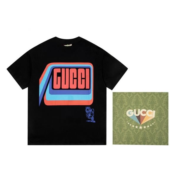 Gucci 印花字母logo老虎套長袖衛衣(黑) 