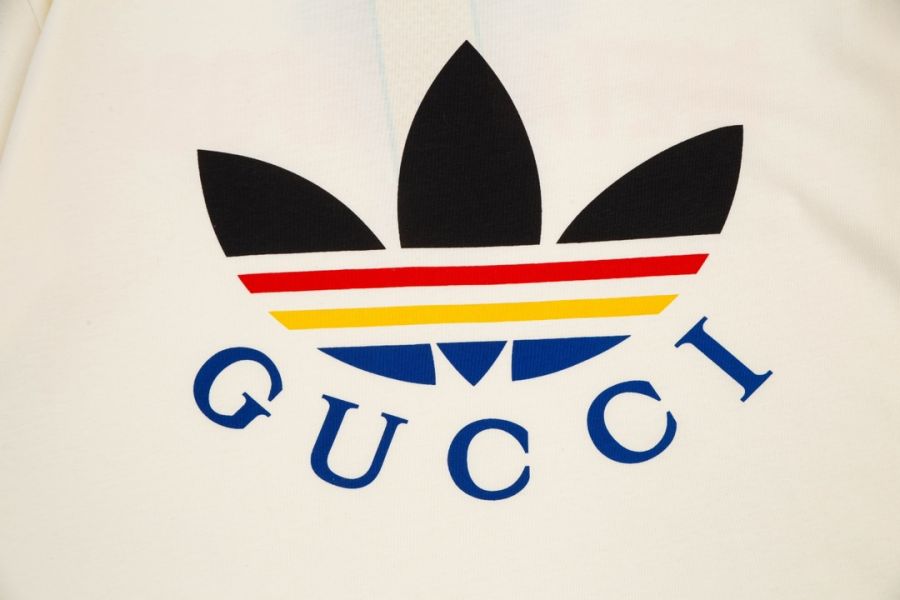 AdidasXGucci 織帶和GG字母交織圖案(白) 