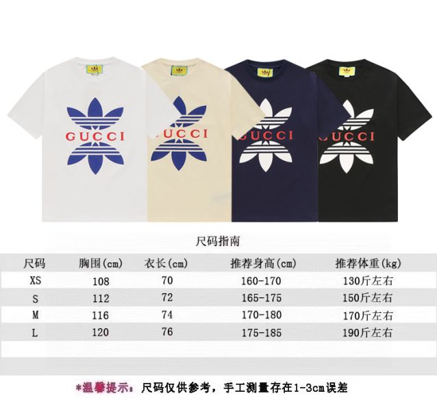 Adidas x Gucci logo短袖三葉草(白) 