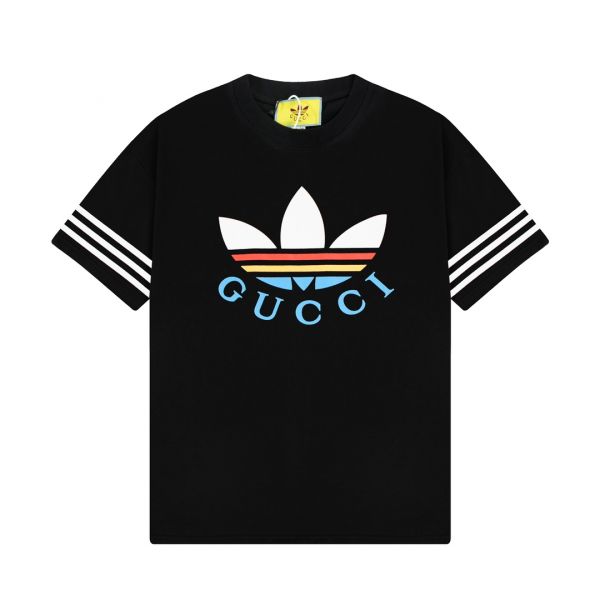AdidasXGucci 織帶和GG字母交織圖案(黑) 