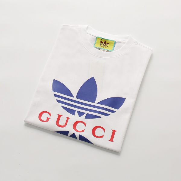 Adidas x Gucci logo短袖三葉草(白) 