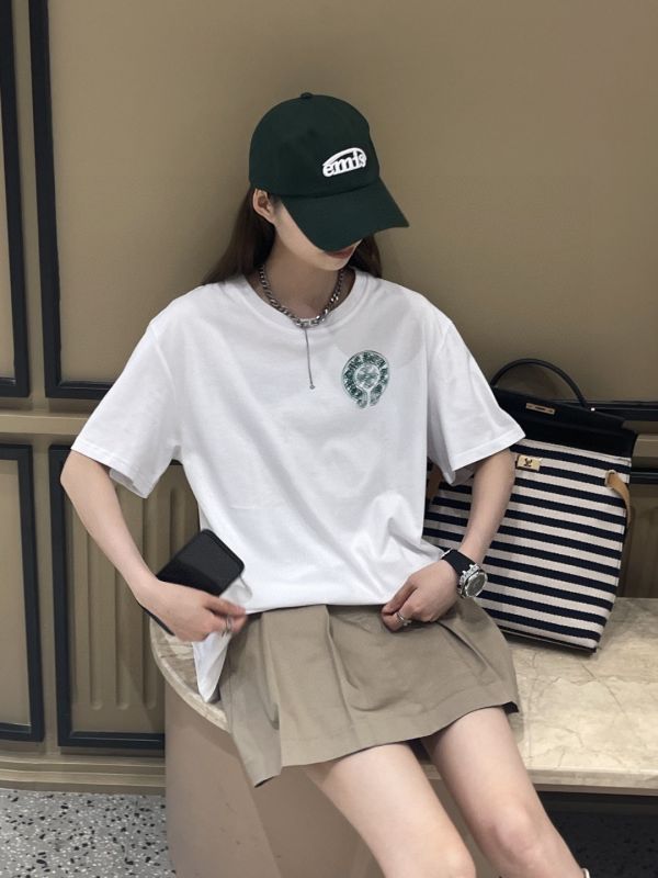 Chrome hearts CH克羅心前後黑綠重影短袖T恤 
