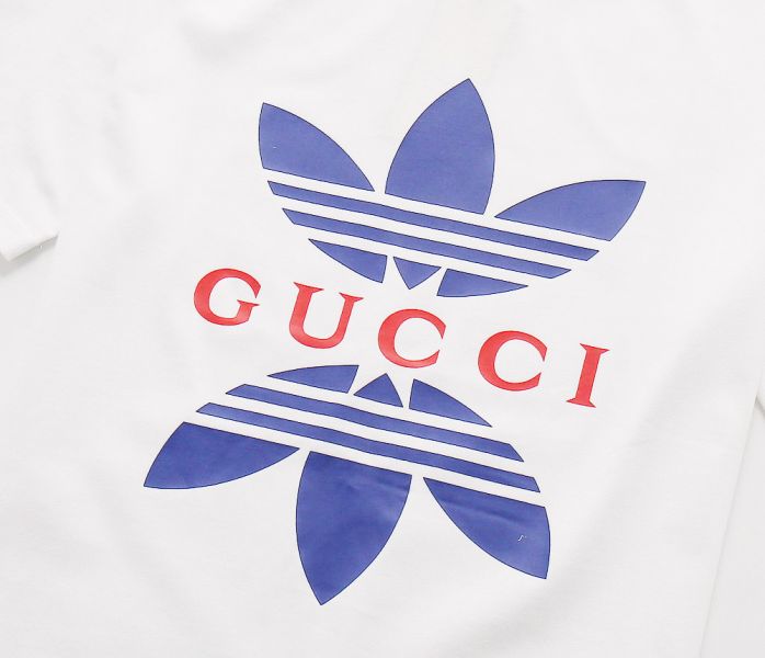 Adidas x Gucci logo短袖三葉草(白) 