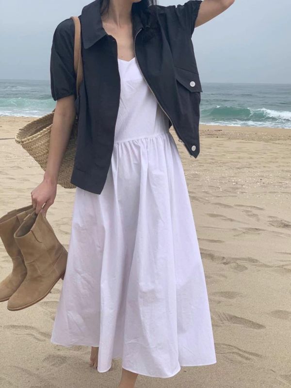 朝氣鄰家細帶洋 長裙,短裙,洋裝,碎花洋裝,襯衫洋裝,背心洋裝,度假洋裝,雪紡洋裝,雪紡長裙,百褶裙,牛仔裙,吊帶裙,毛裙,包臀裙,合身裙,魚尾裙,休閒洋裝