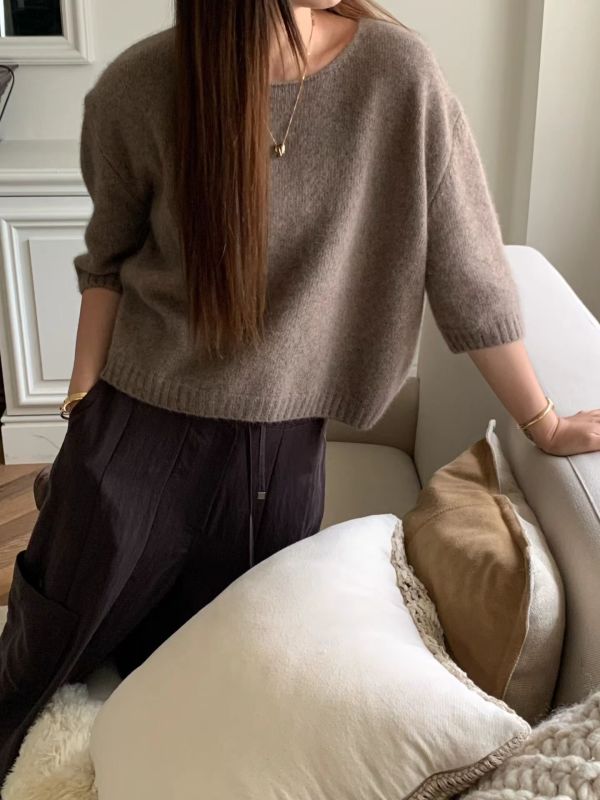 莫蘭迪浪漫7分袖毛衣 