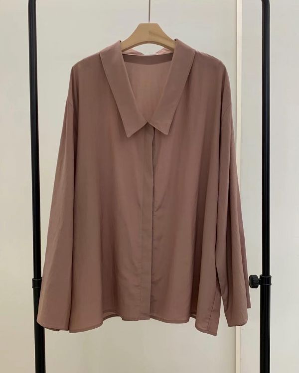 氣質長領絲光襯衫 衣服,上衣,襯衫,針織衫,T恤,毛衣,背心,小可愛,內搭,洋裝,服飾,polo衫,羊毛上衣,大學T,帽T,雪紡,棉麻,細肩帶背心,短版上衣,貼身上衣,合身上衣,毛衣,親膚上衣