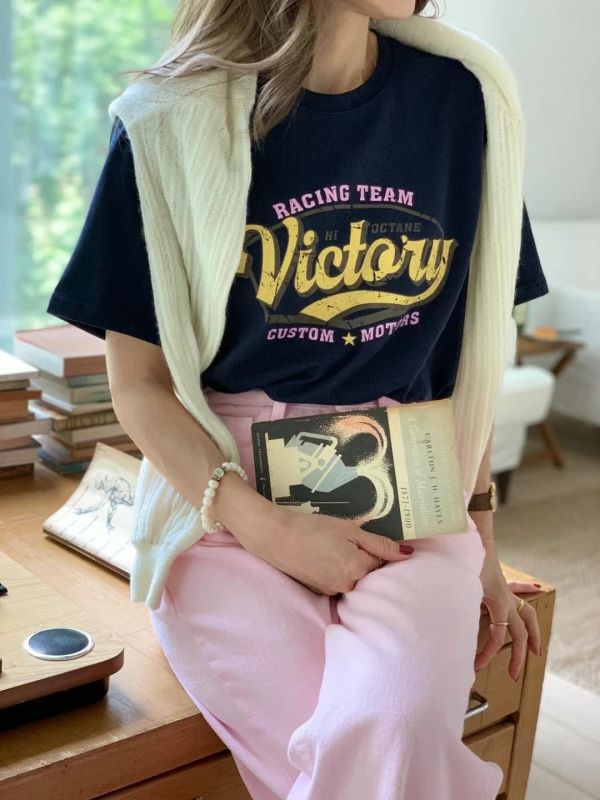 Victory字樣復古T 