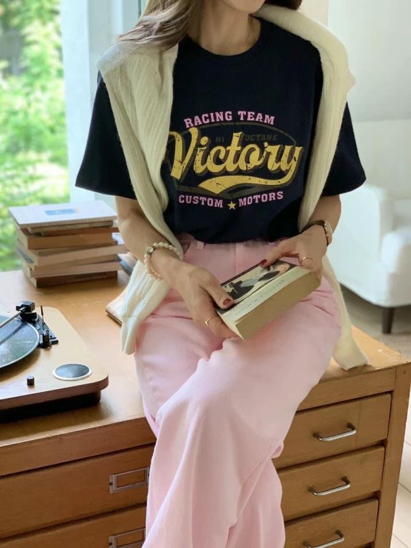Victory字樣復古T 