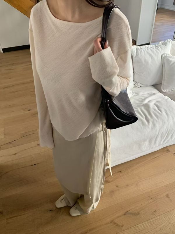細綁帶小慵懶上衣 