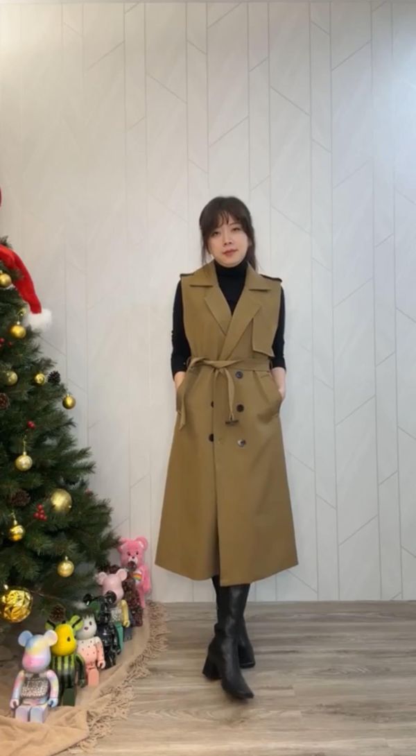 經典長風衣式背心 